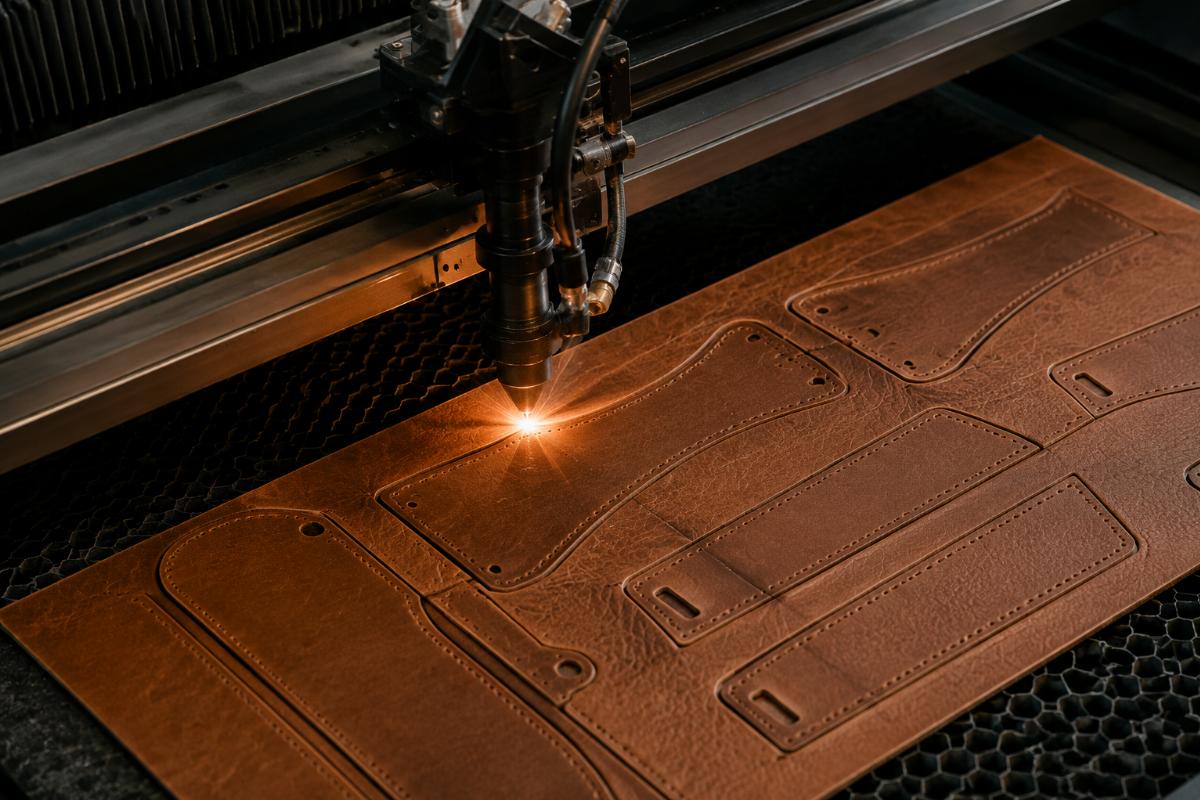 CNC machine cutting leather knife sheath pattern Leather knife sheath cutting