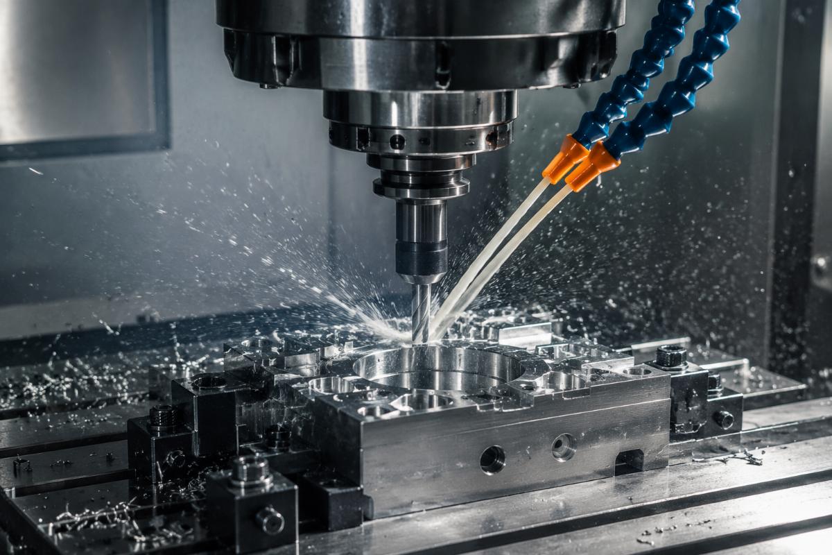 CNC mill processing rigid workpiece CNC milling machine cutting hard material