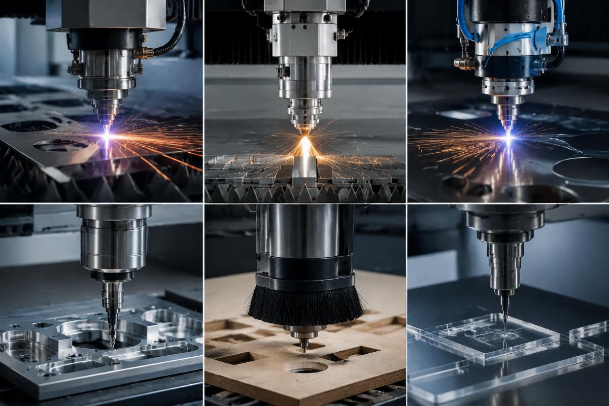 Different CNC toolheads for different materials CNC machine types comparison