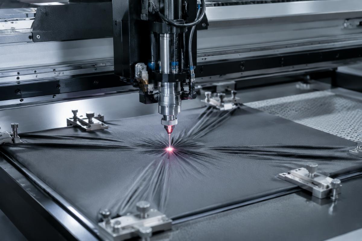 Fabric cutting machine testing elastic materials