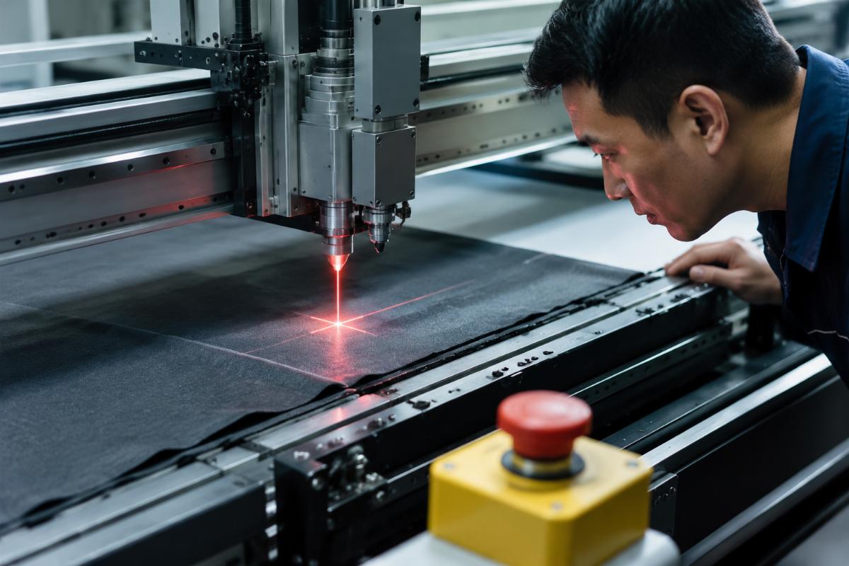 Emergency diagnostic troubleshooting of fabric cutting machine during production