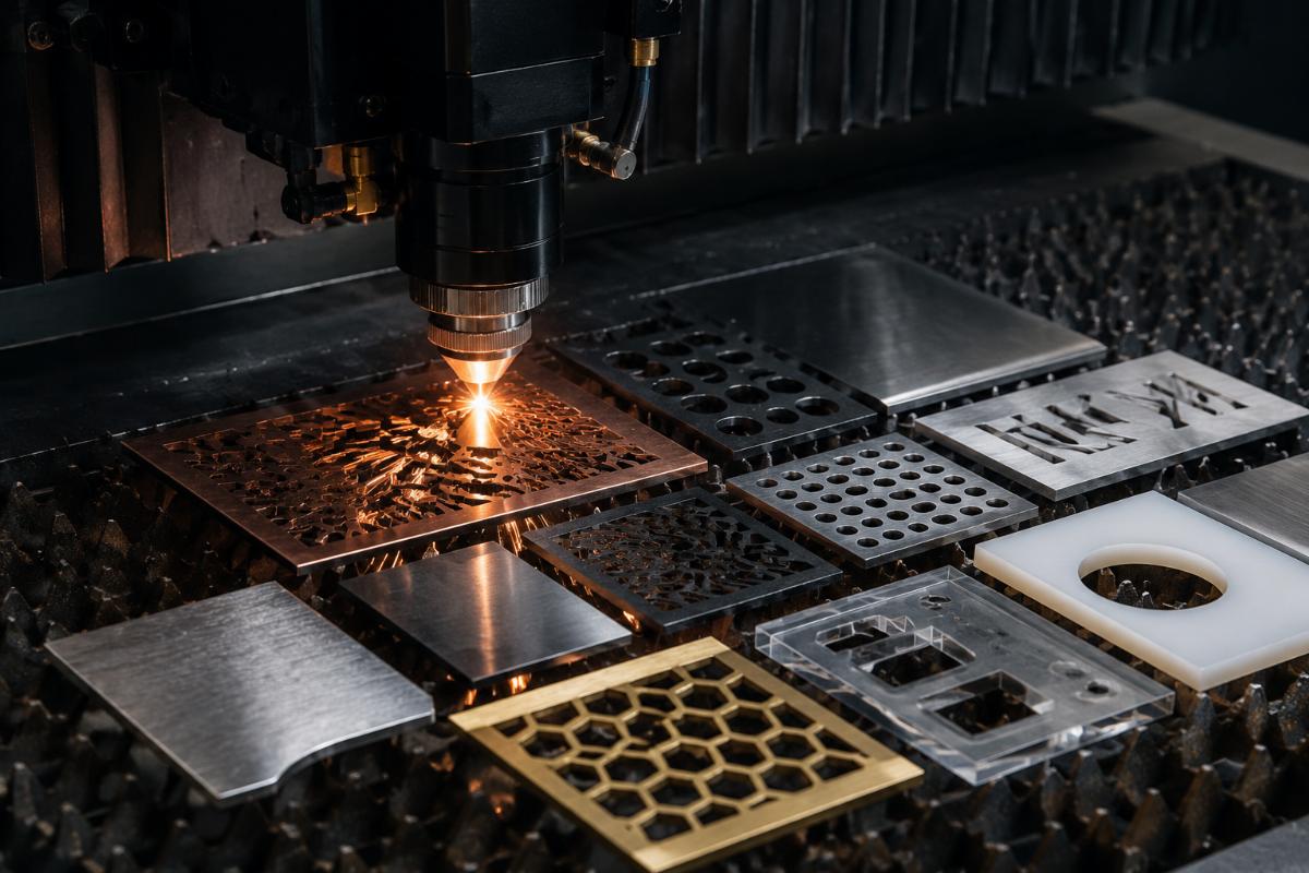 Multi-material cutting samples Material variation testing