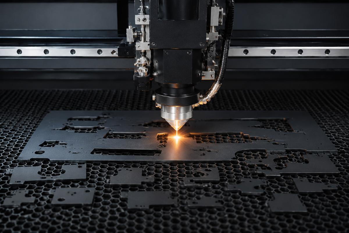 small cut pieces on vacuum table automotive interior cutting process