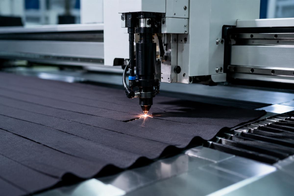 fabric cutting machine testing elastic materials