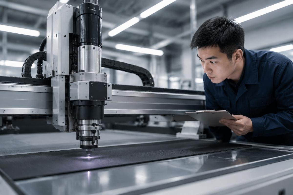 Factory certification and quality control check process for CNC oscillating knife cutters