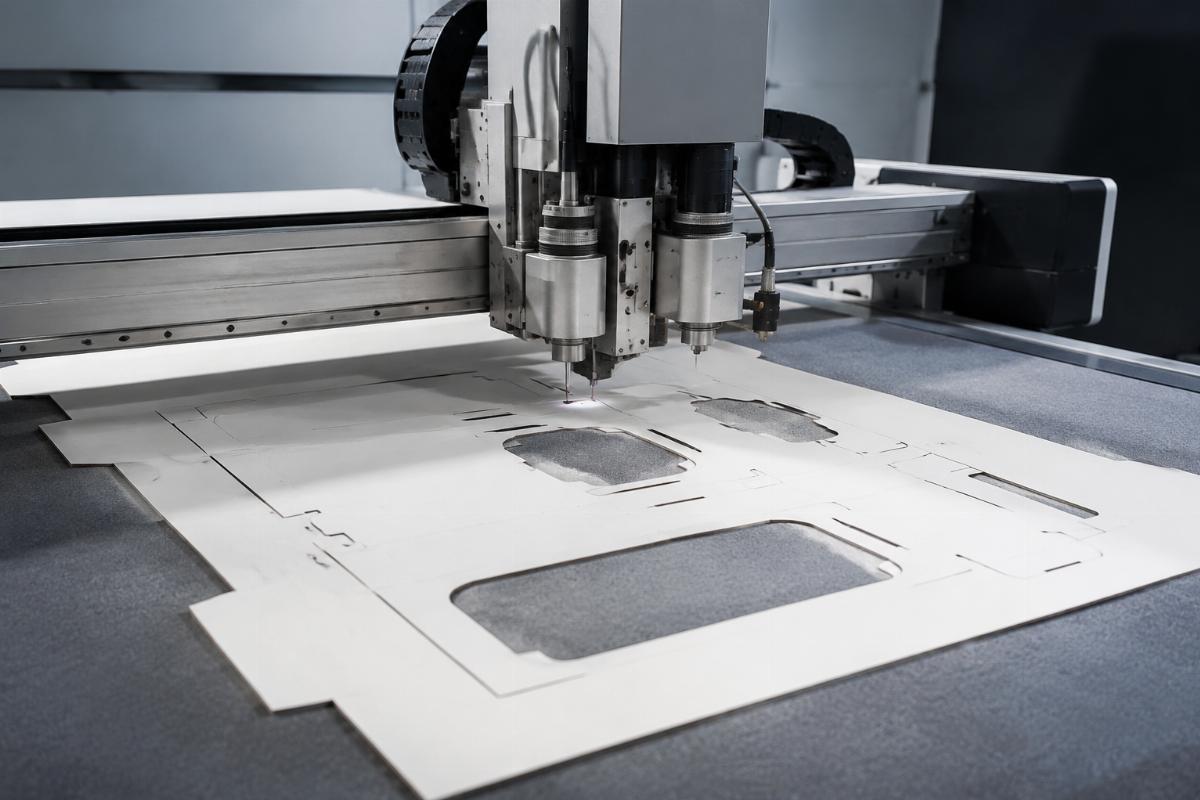 Entry-level CNC oscillating knife cutter processing packaging prototype samples