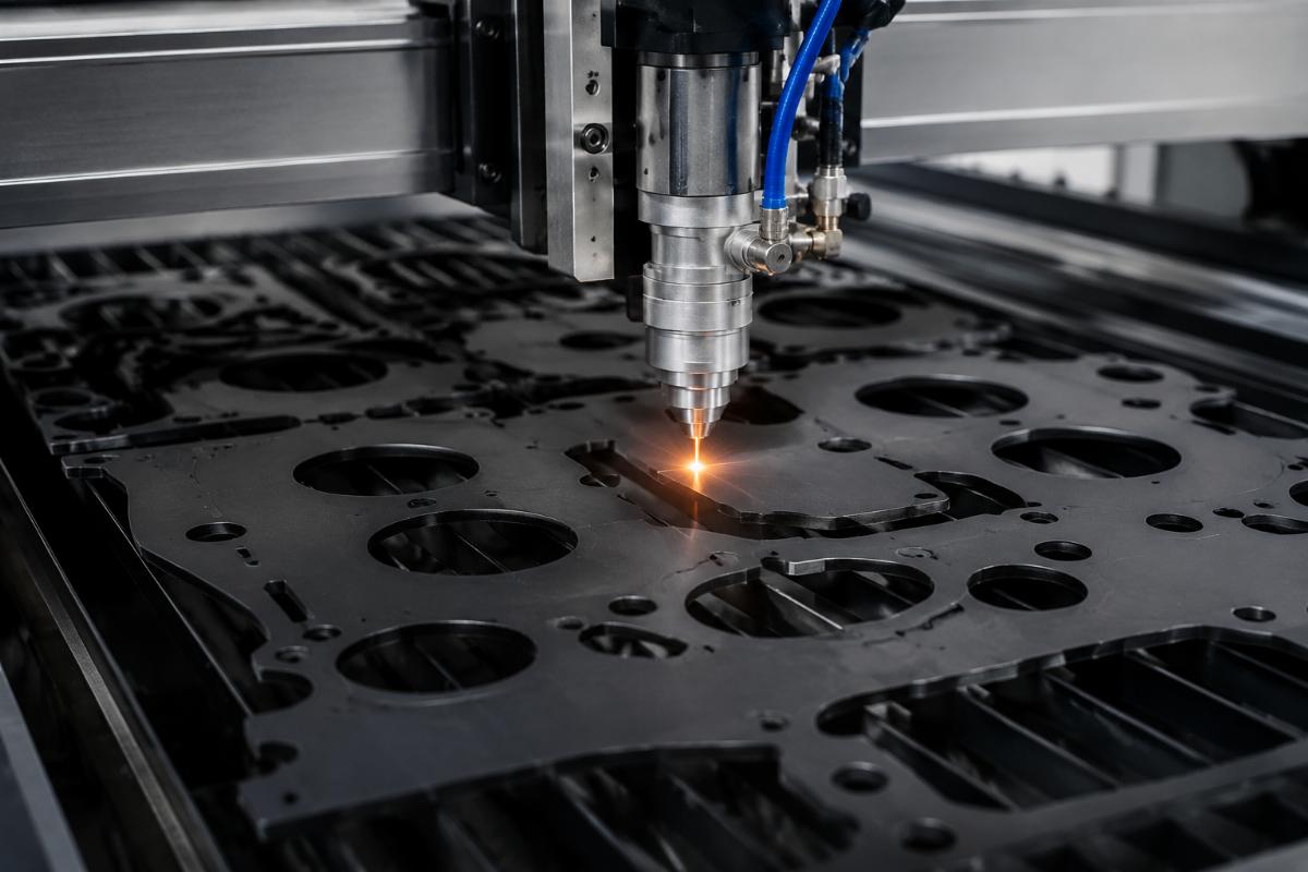 CNC gasket cutting machine processing nitrile rubber material