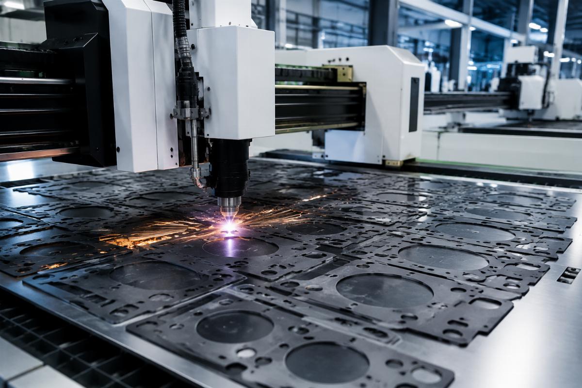 Certified Chinese CNC gasket cutting machine on factory production line